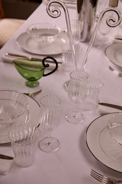 Double Stem Spiral Candleholder - Clear - Editorial Three
