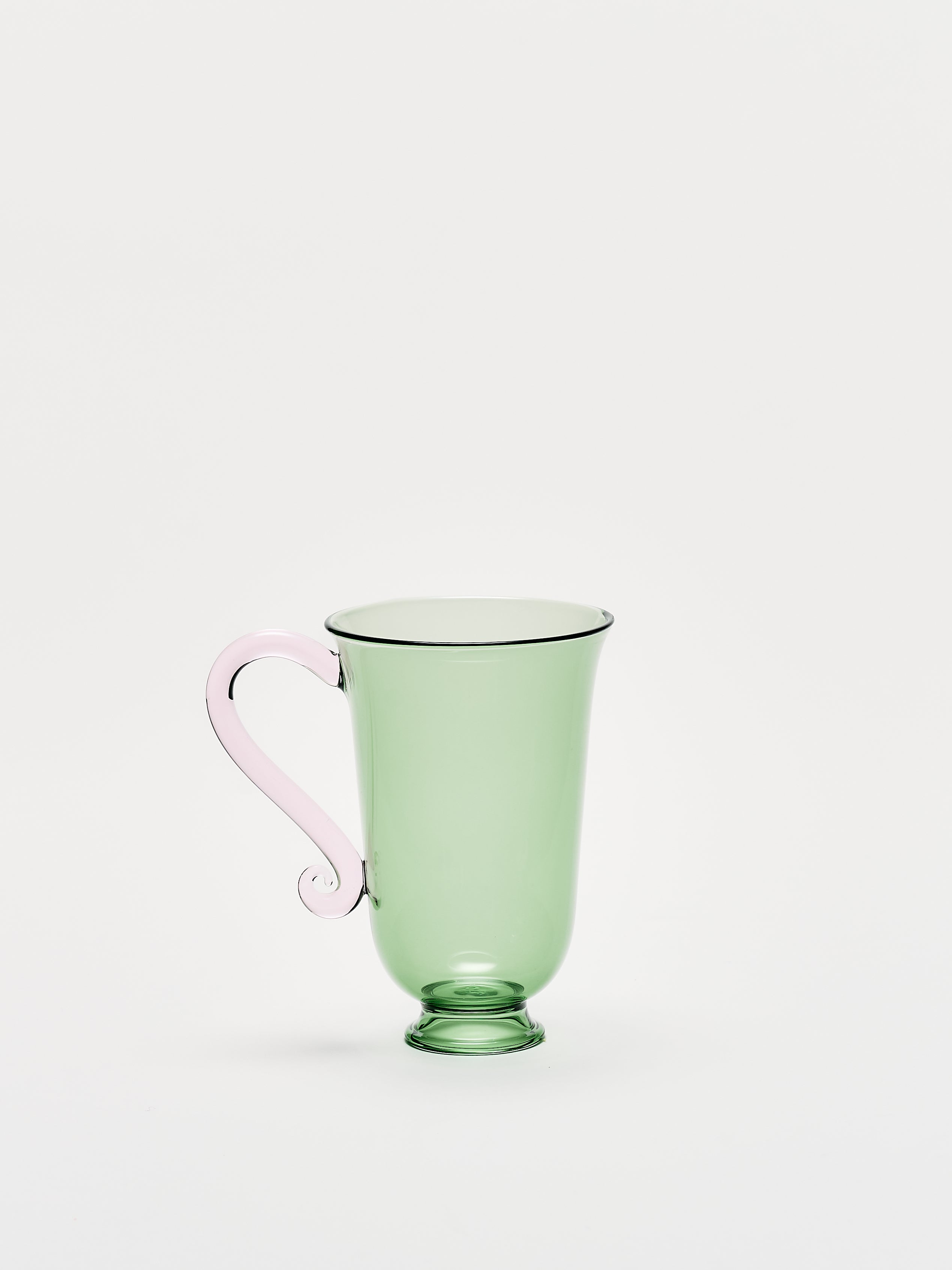 Grande Tasse Set - Green w/ Pink