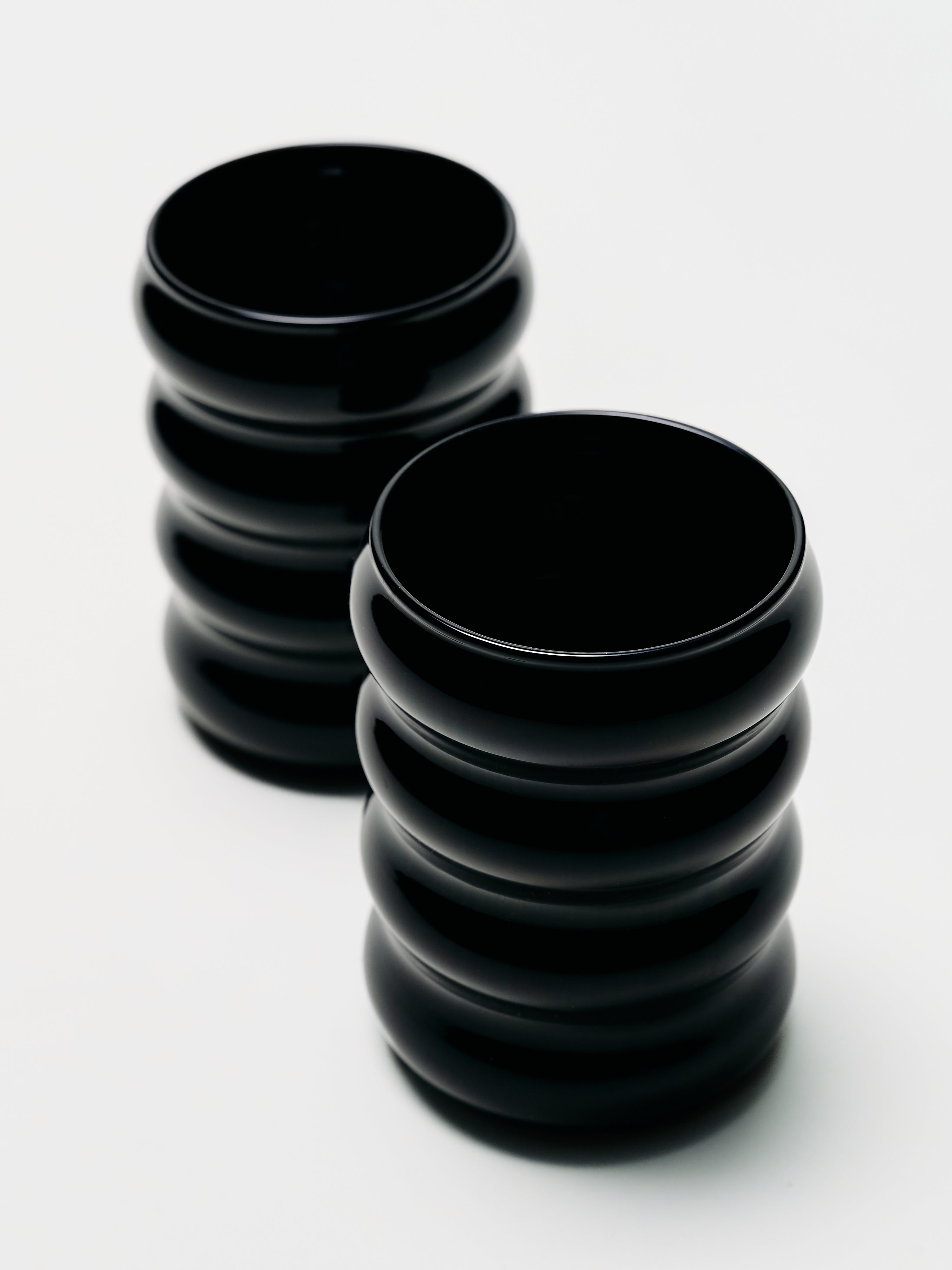 Opaque Ripple Cup Set - Onyx