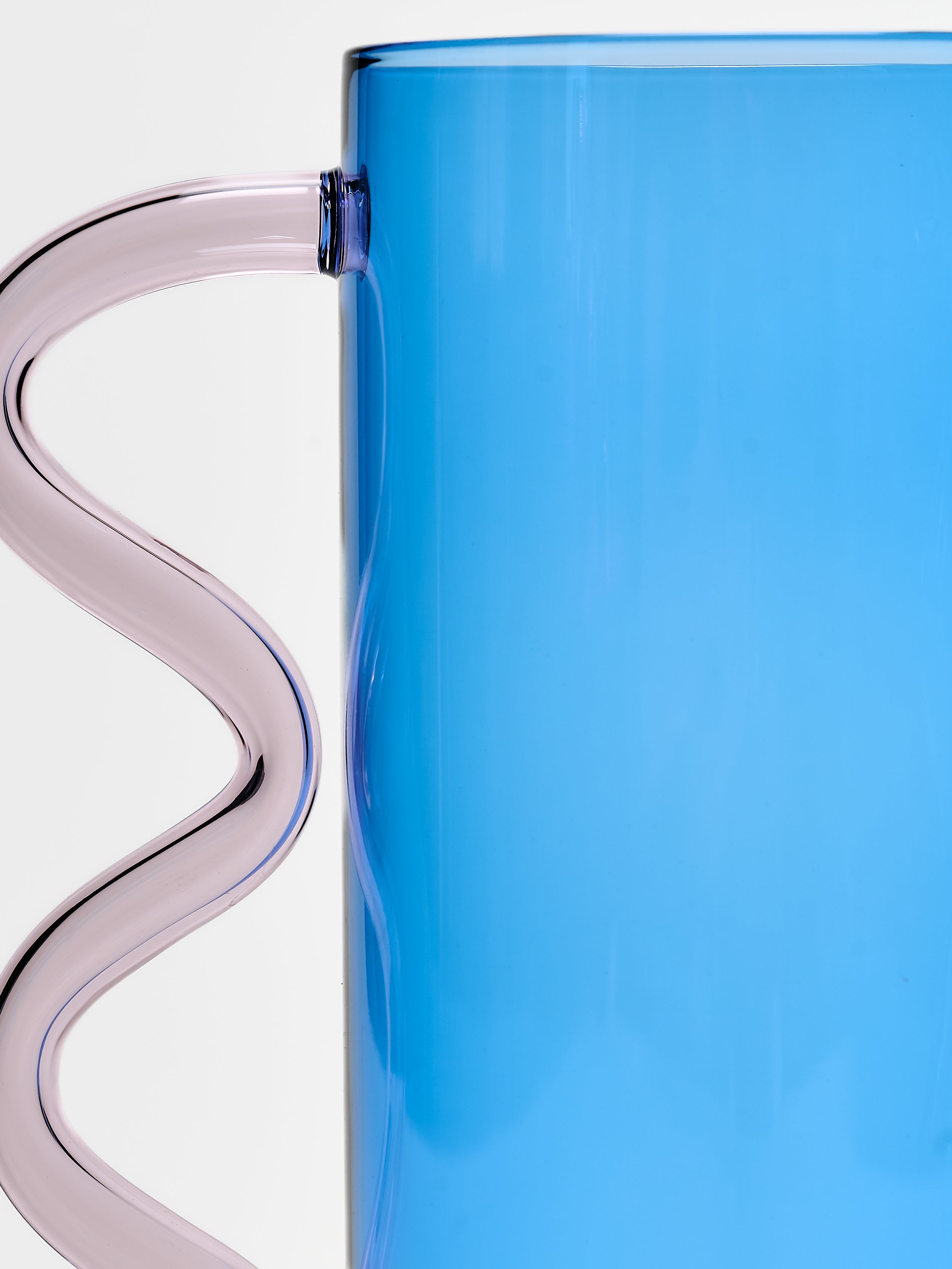 Wave Pitcher - Blue w/ Pink