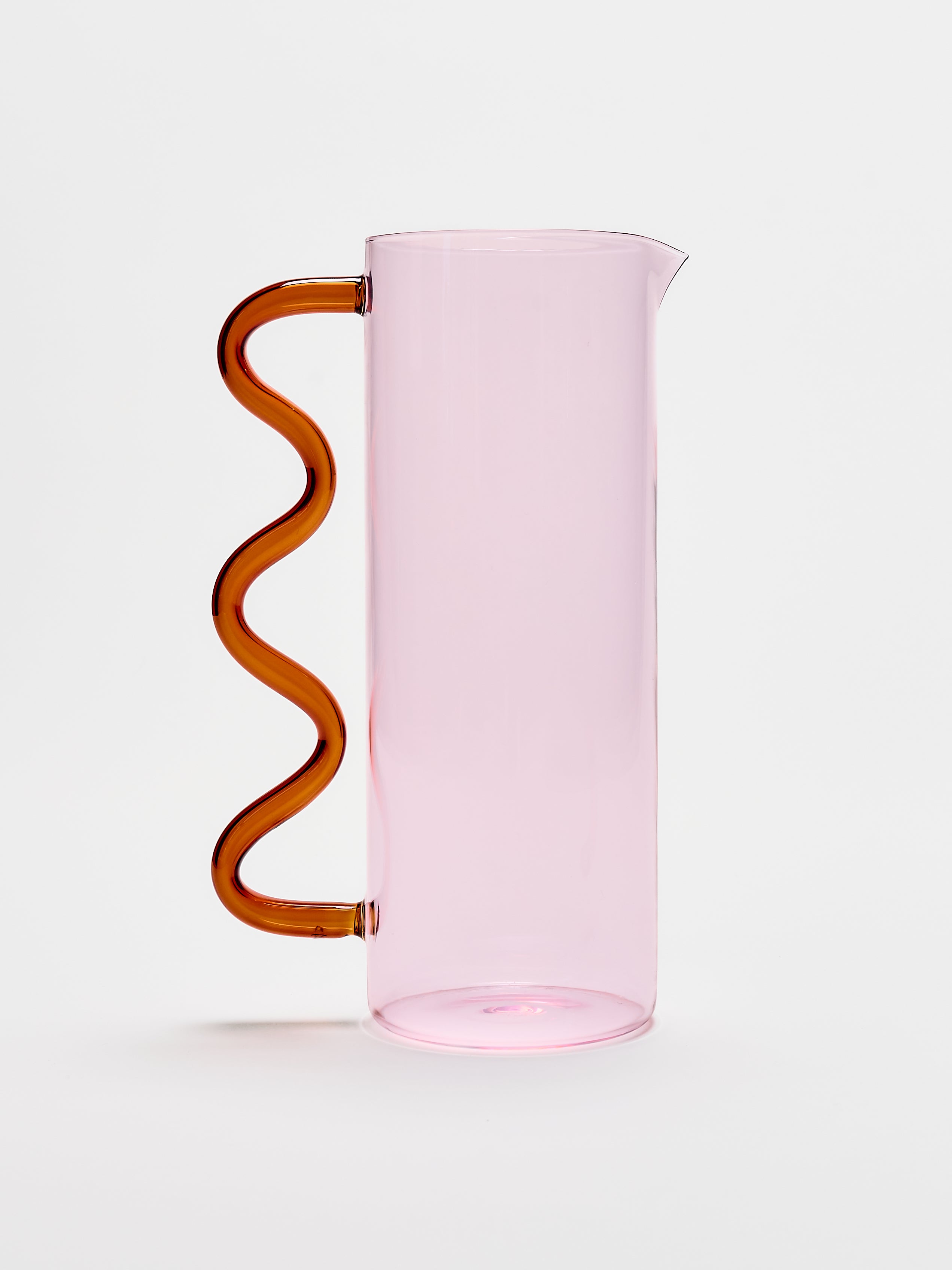 Wave Pitcher - Pink w/ Amber