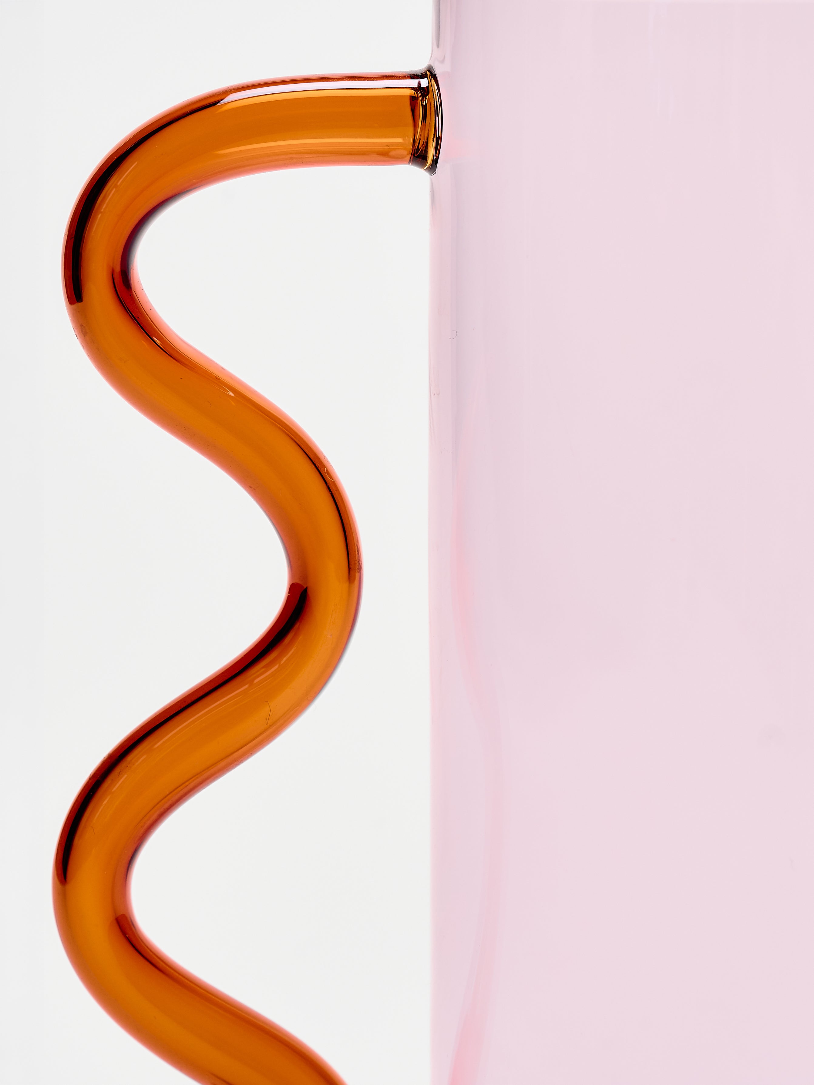 Wave Pitcher - Pink w/ Amber