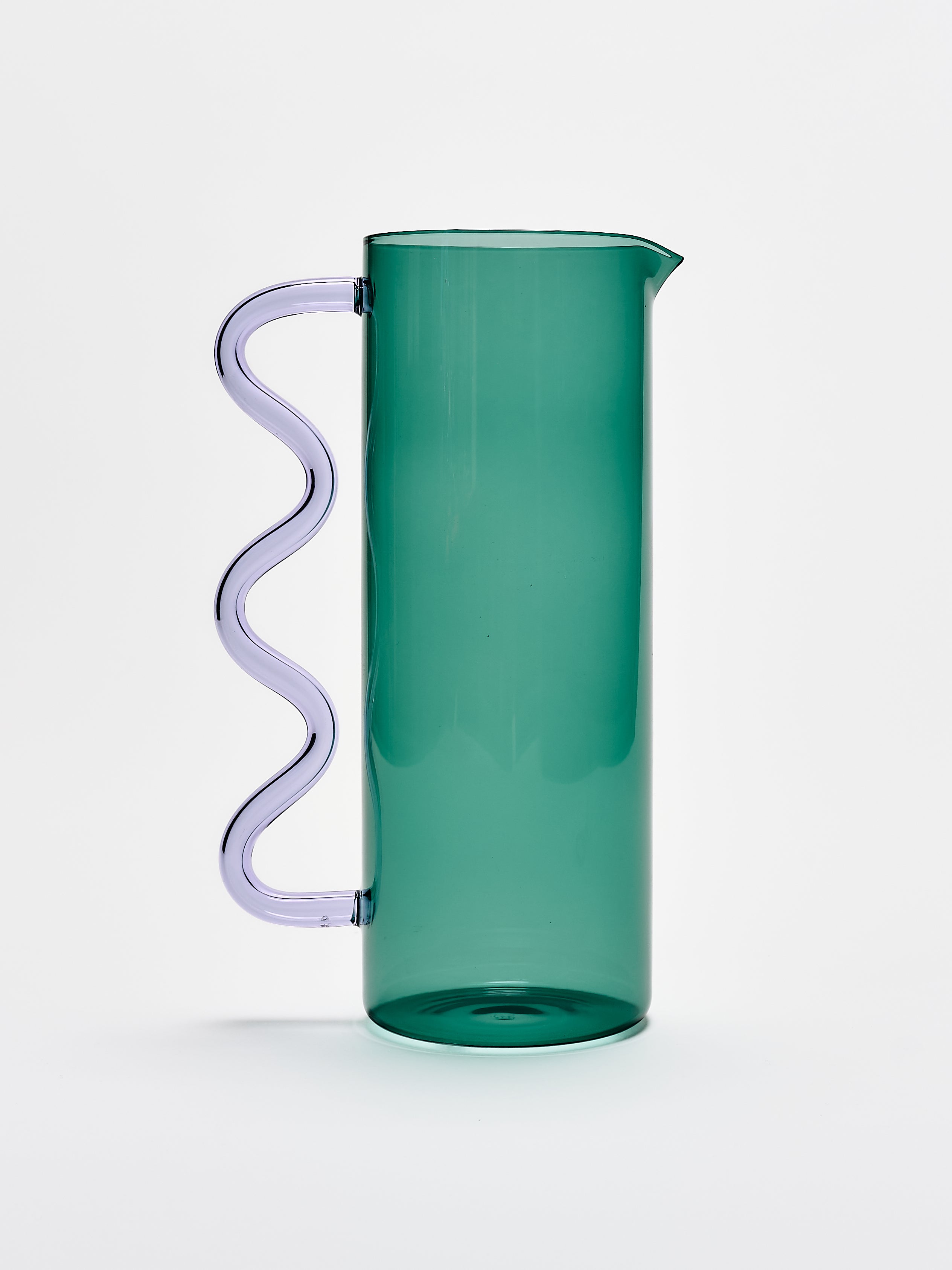 Wave Pitcher - Teal w/ Lilac 