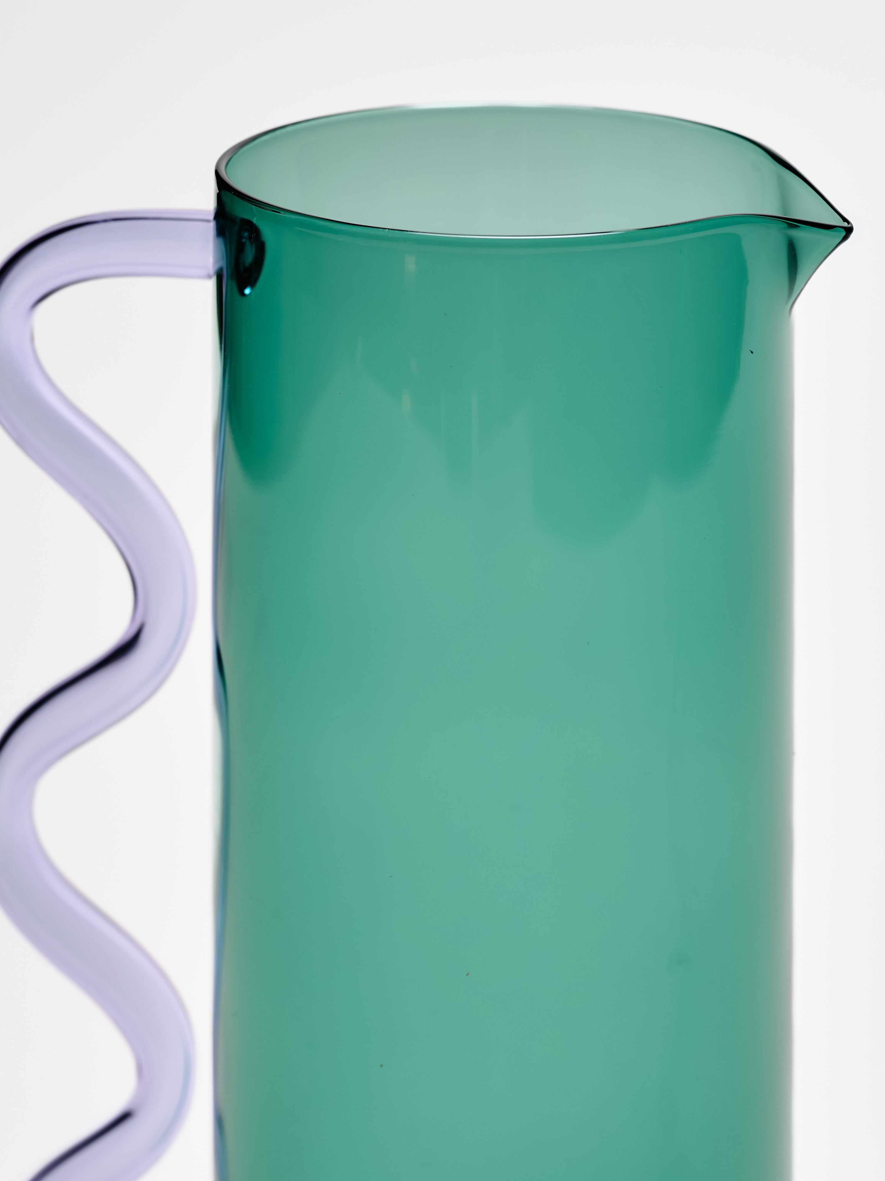 Wave Pitcher - Teal w/ Lilac